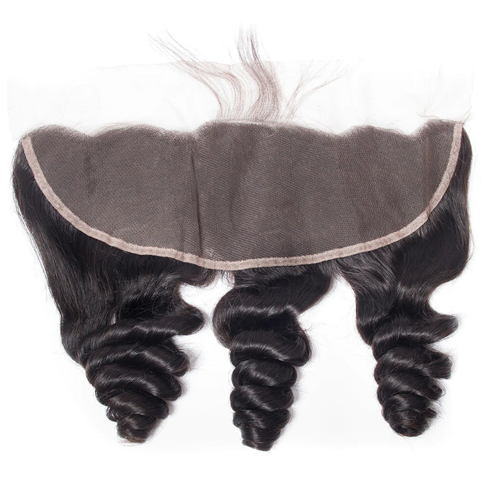 Atikual Loose Wave Hair 3 Bundles With 13x4 Lace Frontal Unprocessed Human Virgin Hair