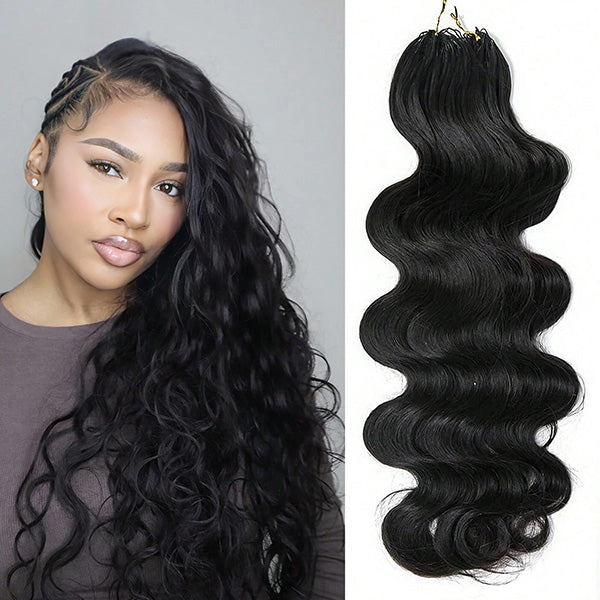 Atikual Natural Flow Body Wave Crochet Human Hair Extensions Lightweight Reusable Beginner Friendly