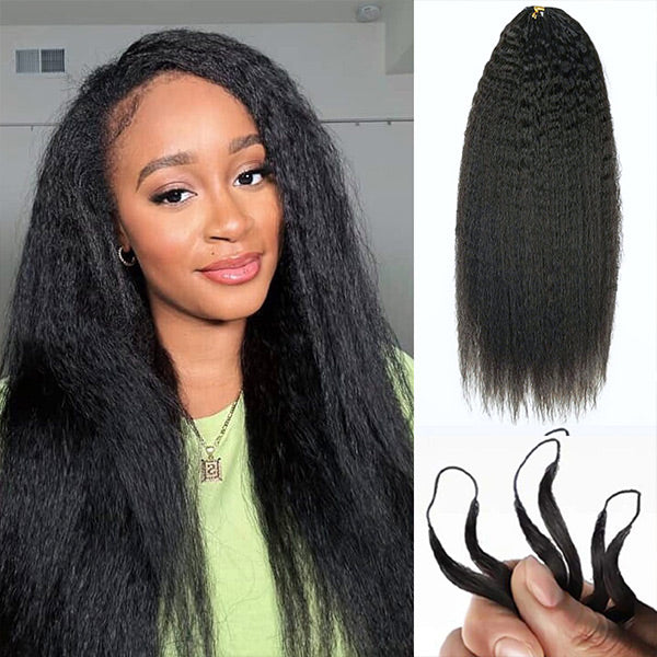 Atikual Natural Kinky Straight Crochet Human Hair Lightweight Micro Twists Pre‑Separated for Easy Styling