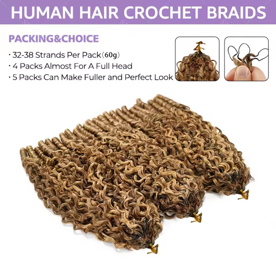 Atikual Highlight 4/27 Burmese Curly Crochet Human Hair with Miracle Knots Easy Install