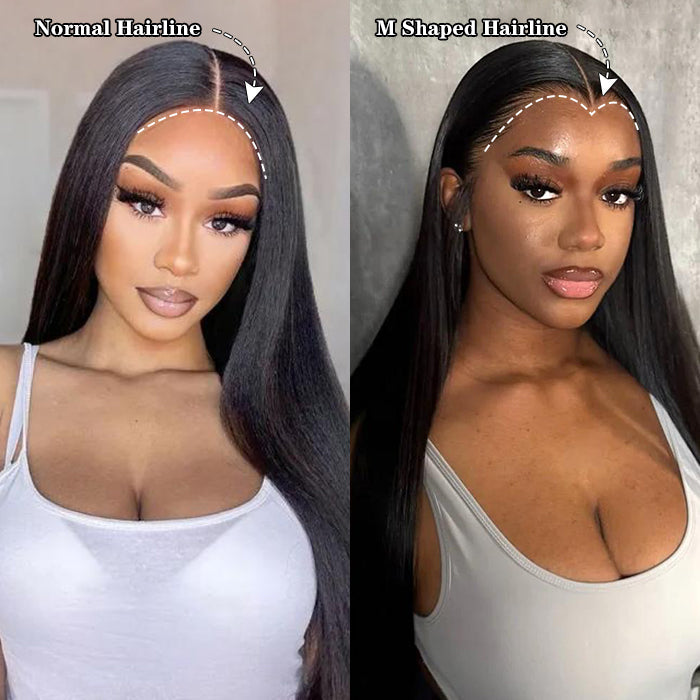Atikual Widow's Peak M Hairline 13x6 HD Lace Front Wig Straight Brazilian Human Hair