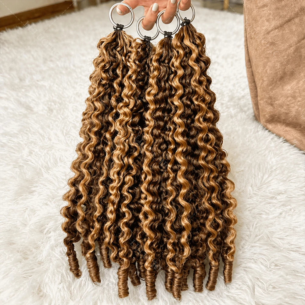 Atikual Highlight 4/27 Burmese Curly Crochet Human Hair with Miracle Knots Easy Install
