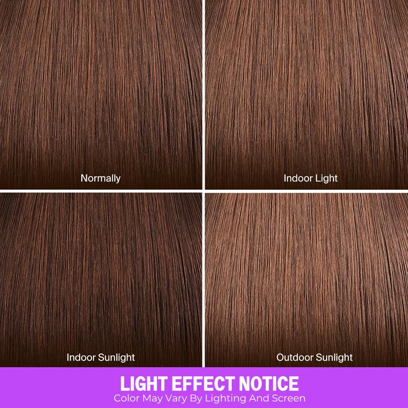 Atikual Chocolate Brown 13X6 Lace Glueless Wigs Body Wave with Drawstring 100% Human Hair Wig