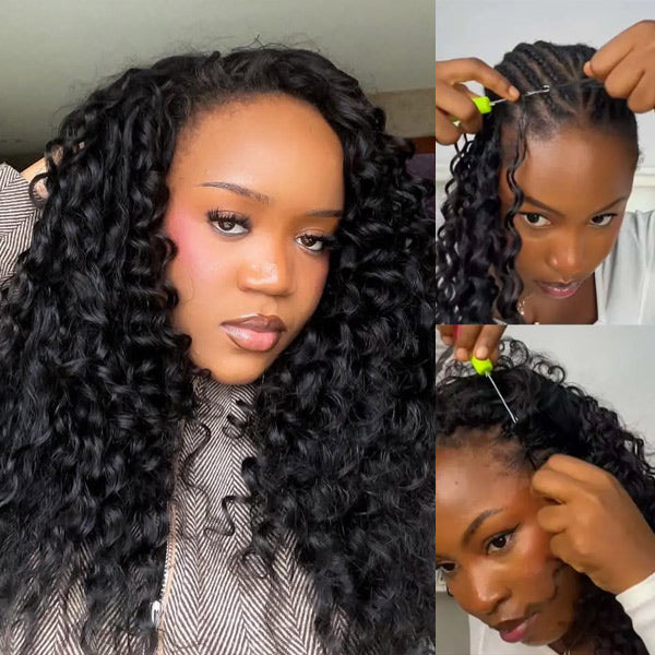 Atikual Luxury Deep Wave Crochet Human Hair Natural Melt & Seamless Blend for Black Women