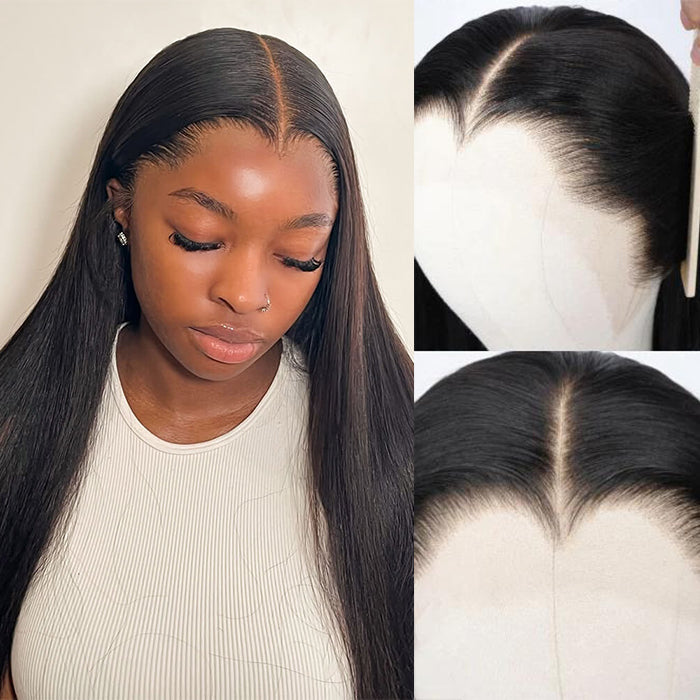 Atikual Widow's Peak M Hairline 13x6 HD Lace Front Wig Straight Brazilian Human Hair