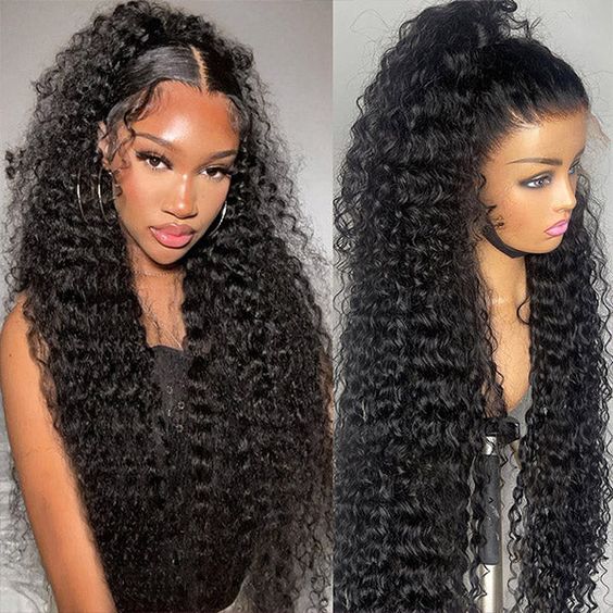 Atikual Deep Wave 13X4 Swise HD Lace Front Wigs Pre Plucked Natural Hairline 100% Human Hair Wig