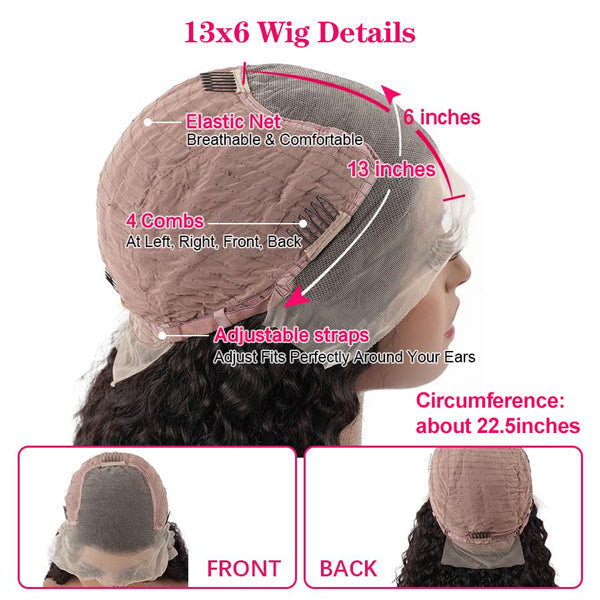 Atikual Kinky Straight Wig 13x4 13x6 HD Lace Front Wigs Natural Black Brazilian Virgin 100% Human Hair Preplucked