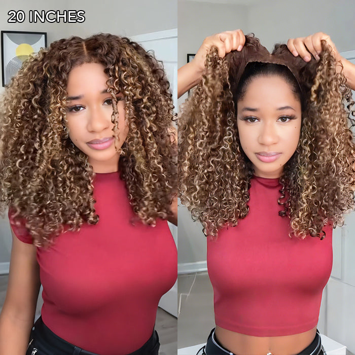 Atikual Affordable 4C Edges Curly Lace Front Wigs Pre-everything Glueless HD Lace Wig Flexi-Fit Drawstring Cap