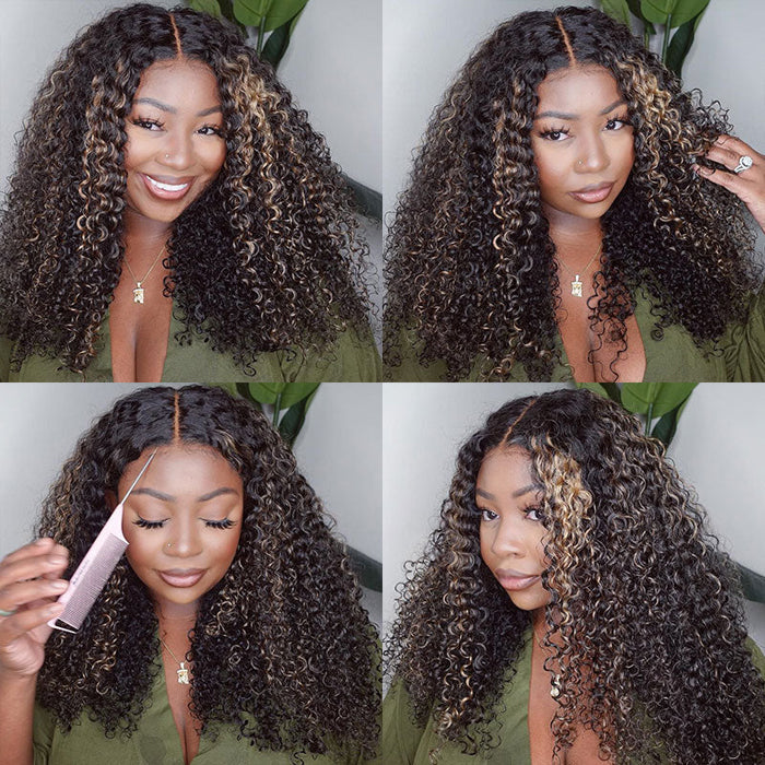 Atikual Affordable 4C Edges Curly Lace Front Wigs Pre-everything Glueless HD Lace Wig Flexi-Fit Drawstring Cap