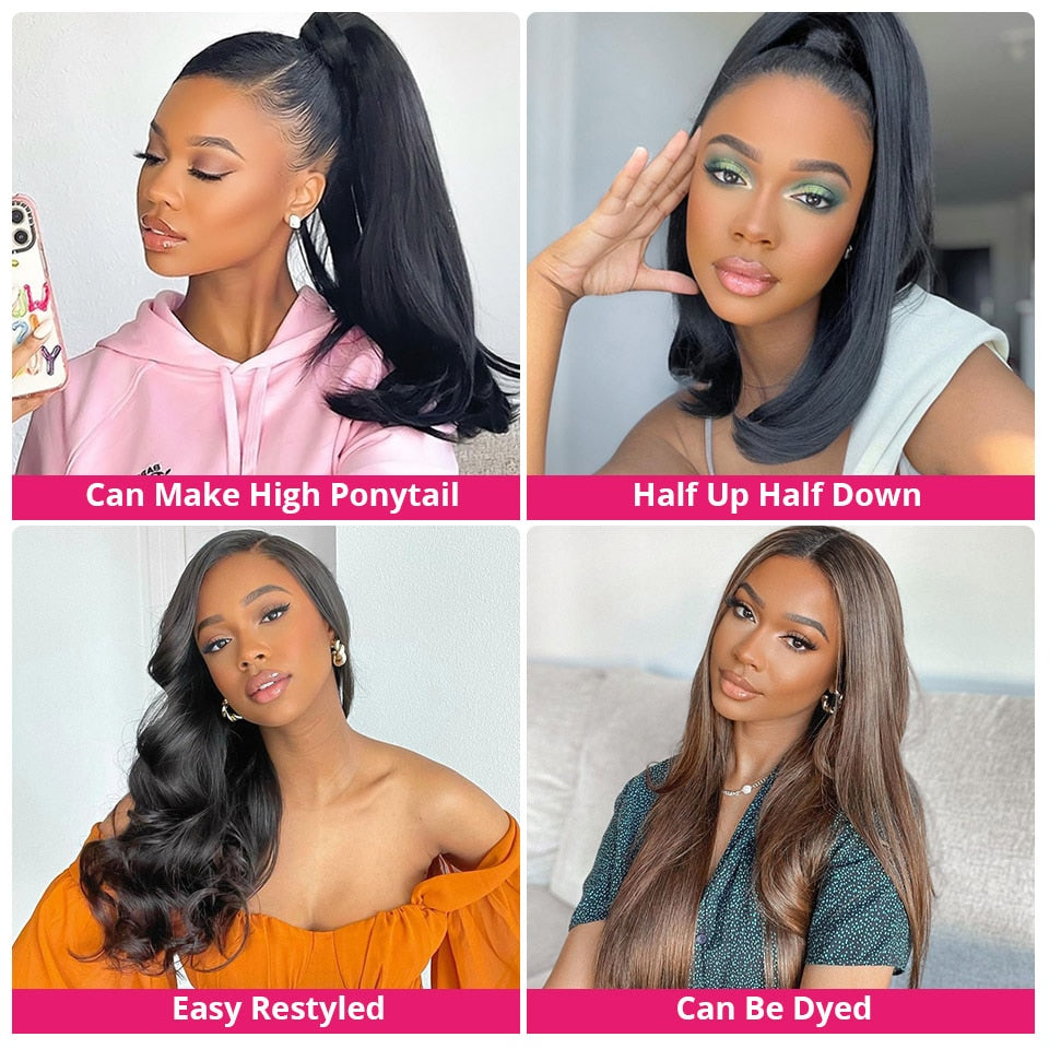 Atikual Sliky Straight Glueless Pre Cut 7X5 HD Lace Wear Go Lace Closure Wigs Human Hair Beginner Friendly