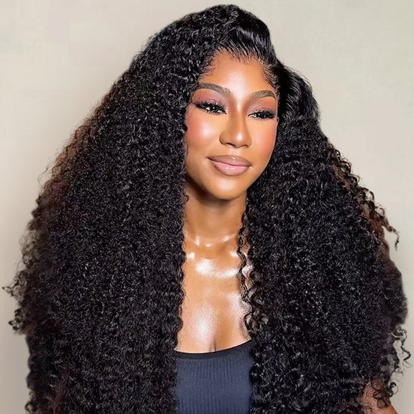 Atikual 3 In 1 Half Wig | Kinky Curly Glueless Wear Go Half Wig Human Hair Invisible Hairline Protective Style