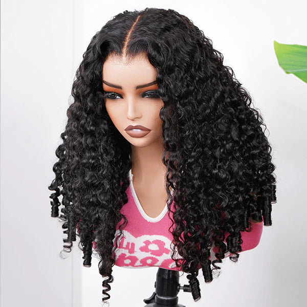 Atikual Burmese Curly Glueless Wig Bleached Knots 13x4 13x6 HD Lace Front Wear Go Wig With Flexible Fit Drawstring 100% Human Hair Wig