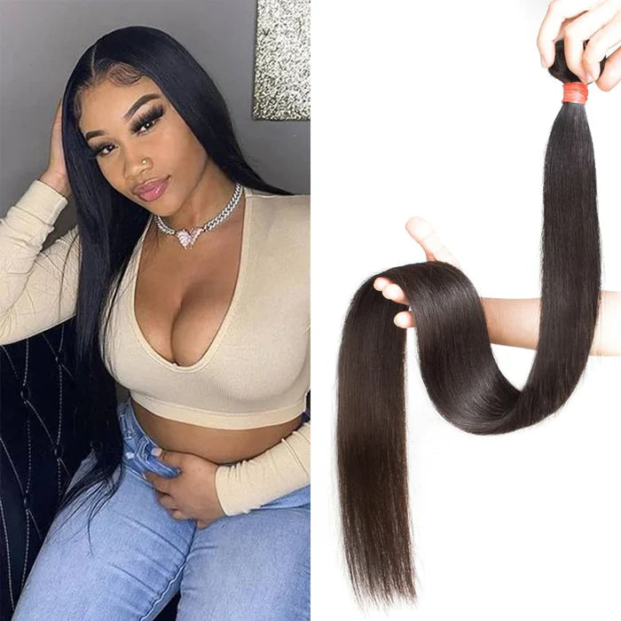 Atikual 1 Bundle Sliky Straight 100% Virgin Human Hair Natural Color