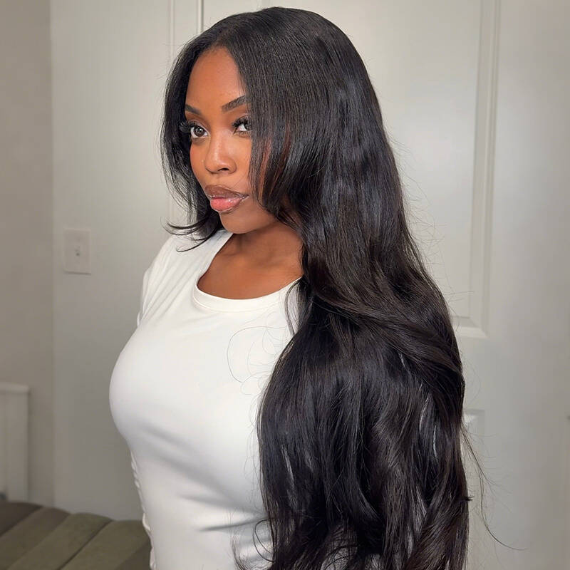 Atikual Body Wave Upart Sew In Wig Human Hair Natural Color Upart Wigs For Women 250% Density Glueless wigs