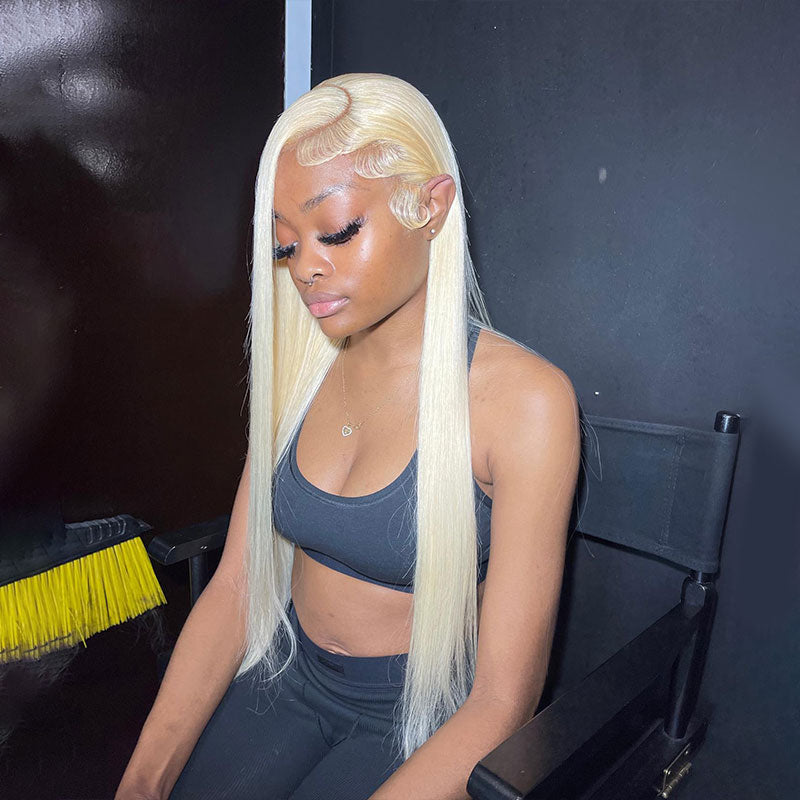 Atikual Blonde 613 Lace Frontal Wig 13x4 13x6 Bone Straight Lace Front Wig Human Hair Wigs Blonde Color Hair For Women