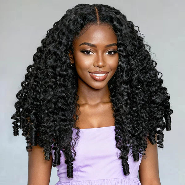 Atikual Burmese Curly Glueless Wig Bleached Knots 13x4 13x6 HD Lace Front Wear Go Wig With Flexible Fit Drawstring 100% Human Hair Wig