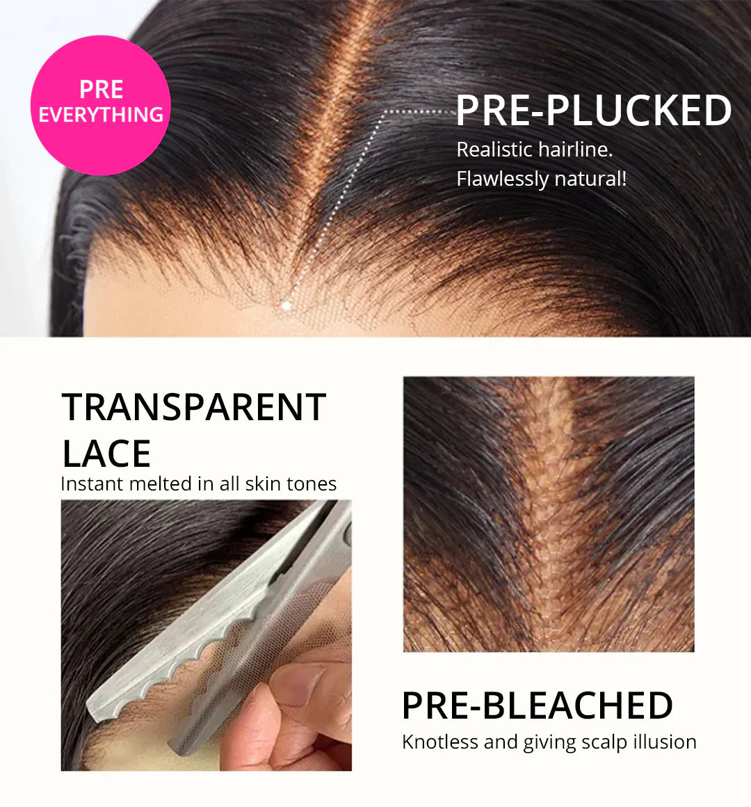 Atikual Ombre Honey Blonde Water Wave Wigs Pre Everything Transparent Lace Front Wig 100% Human Hair For Women