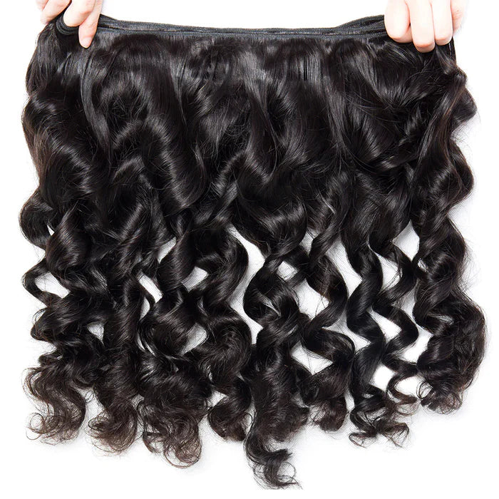 Atikual Brazilian Hair Weave 4 Bundles Loose Wave Hair 100% Remy Hair Brazilian Spring Loose Curly Human Hair