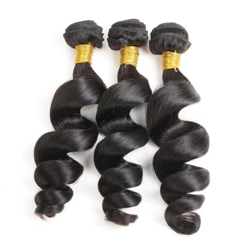 Atikual Brazilian Hair Loose Wave 3 Bundles Brazilian Virgin Hair Loose Curly Human Hair Weave Bundles