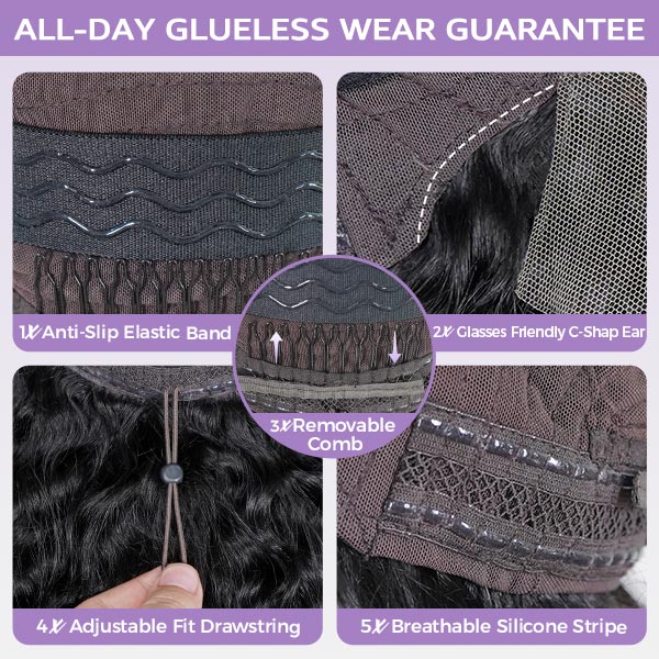 Atikual Burmese Curly Glueless Wig Bleached Knots 13x4 13x6 HD Lace Front Wear Go Wig With Flexible Fit Drawstring 100% Human Hair Wig