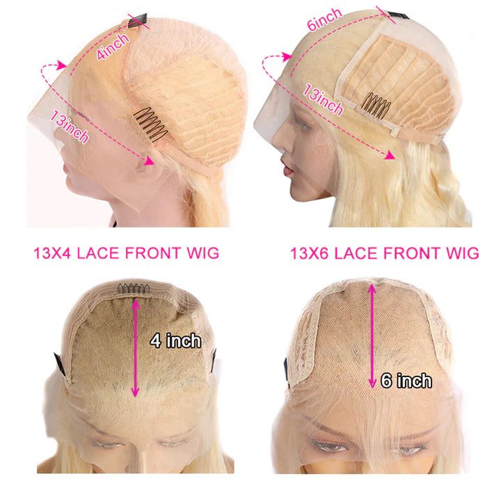 Atikual Professional Pre-Toned 4/613 Ombre Blonde Lace Wig Dark Root 13*4 13*6 Lace Frontal Wigs 100% Human Hair for Black Women Natural Hairline