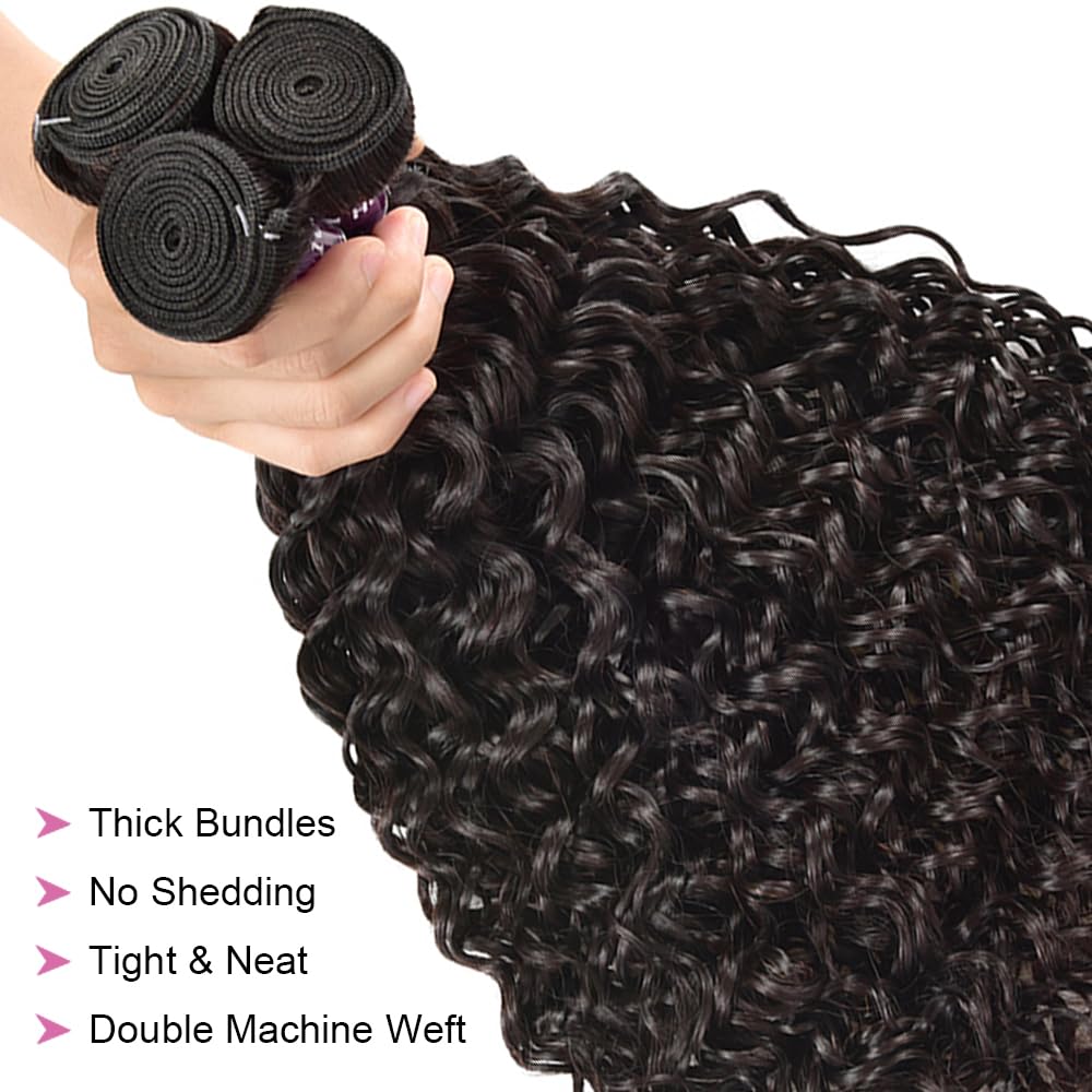 Atikual Hair Wet And Wavy Human Hair Weave Bundles Brazilian Virgin Hair Water Wave 3 Bundles Natural Hair
