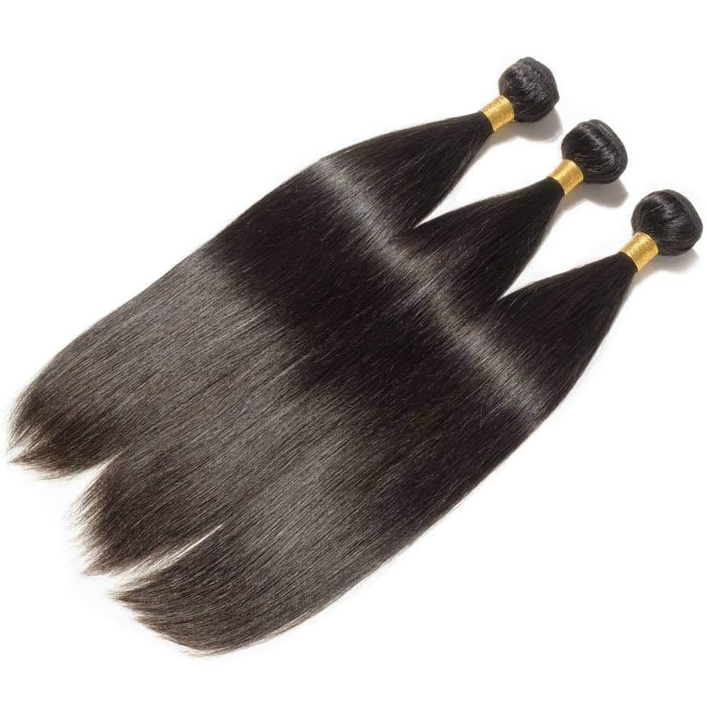 Atikual Brazilian Straight Hair 3 Bundles Deals 100% Unprocessed Virgin Brazilian Hair Silk Straight Human Hair Weave Bundles