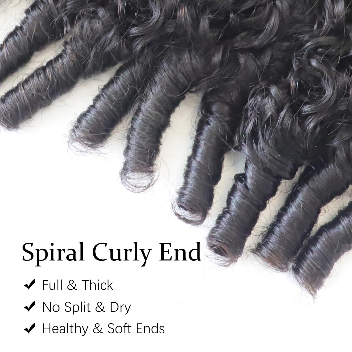 Atikual 100% Unprocessed Burmese Curly Human Hair 4Pcs Bundles Quick Weave Water Wave With Spiral Curly End Hair Extensions Natural Black