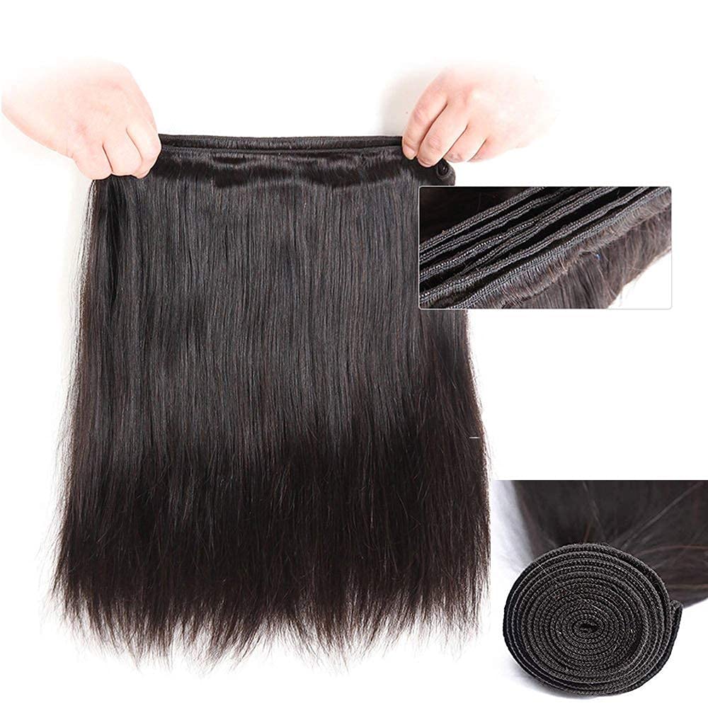 Atikual Brazilian Straight Hair 3 Bundles Deals 100% Unprocessed Virgin Brazilian Hair Silk Straight Human Hair Weave Bundles