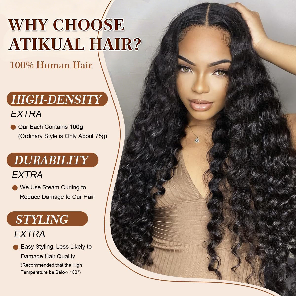 Atikual Water Wave Bundles 4 Pcs Virgin Hair Brazilian Wet And Wavy Human Hair Weave Bundles Natural Hair Extension