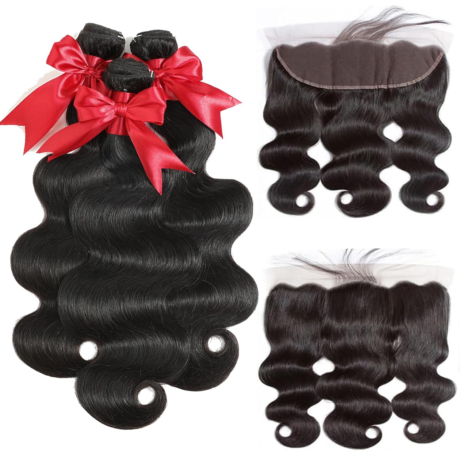 Atikual Brazilian Body Wave Hair 3 Bundles With 13X4 Lace Frontal High Quality Brazilian Virgin Human Hair