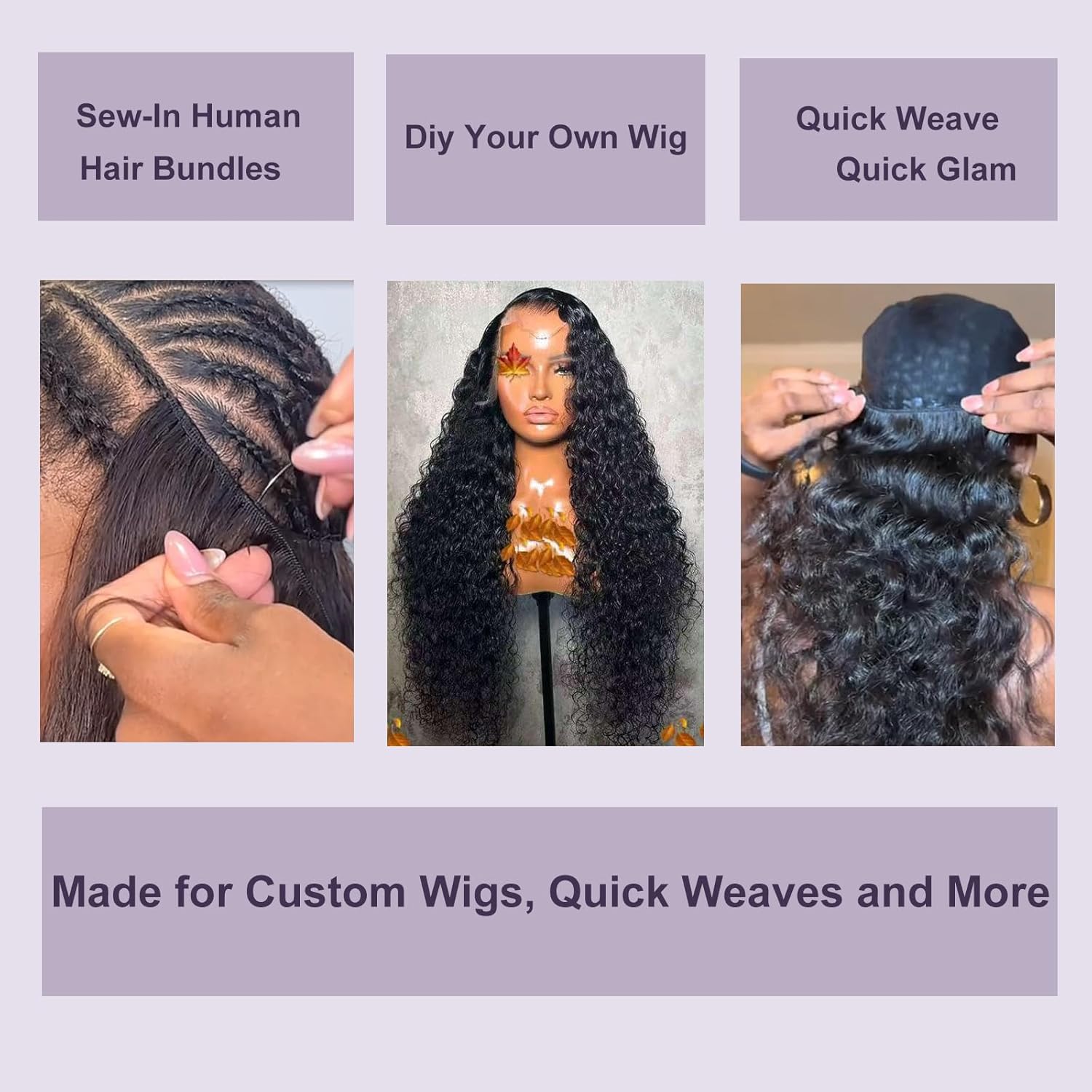 Atikual Brazilian Deep Wave With Closure Hair Deep Curly 3 Bundles With 4x4 Lace Closure 100% Virgin Human Hair