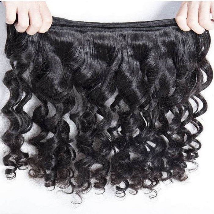 Atikual Brazilian Hair Loose Wave 3 Bundles Brazilian Virgin Hair Loose Curly Human Hair Weave Bundles