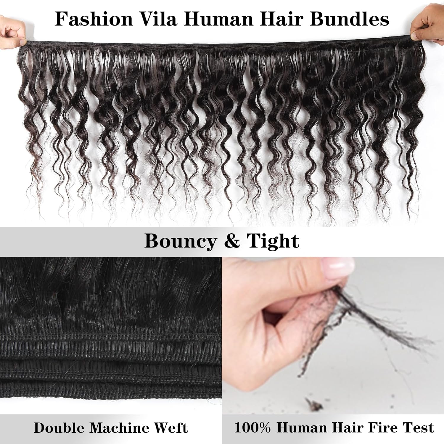 Atikual Brazilian Virgin Hair Loose Deep Wave 3 Bundles 100% Virgin Hair Bundles Loose Deep Curly Weave Human Hair