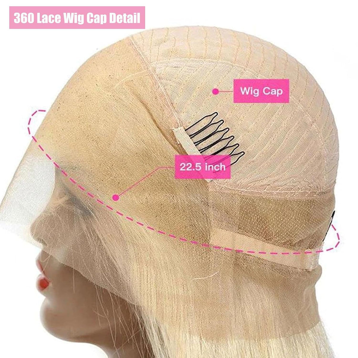 Atikual 613 Blonde 360 Lace Frontal Wig Transparent Lace 150% Density Human Hair Flash Sale