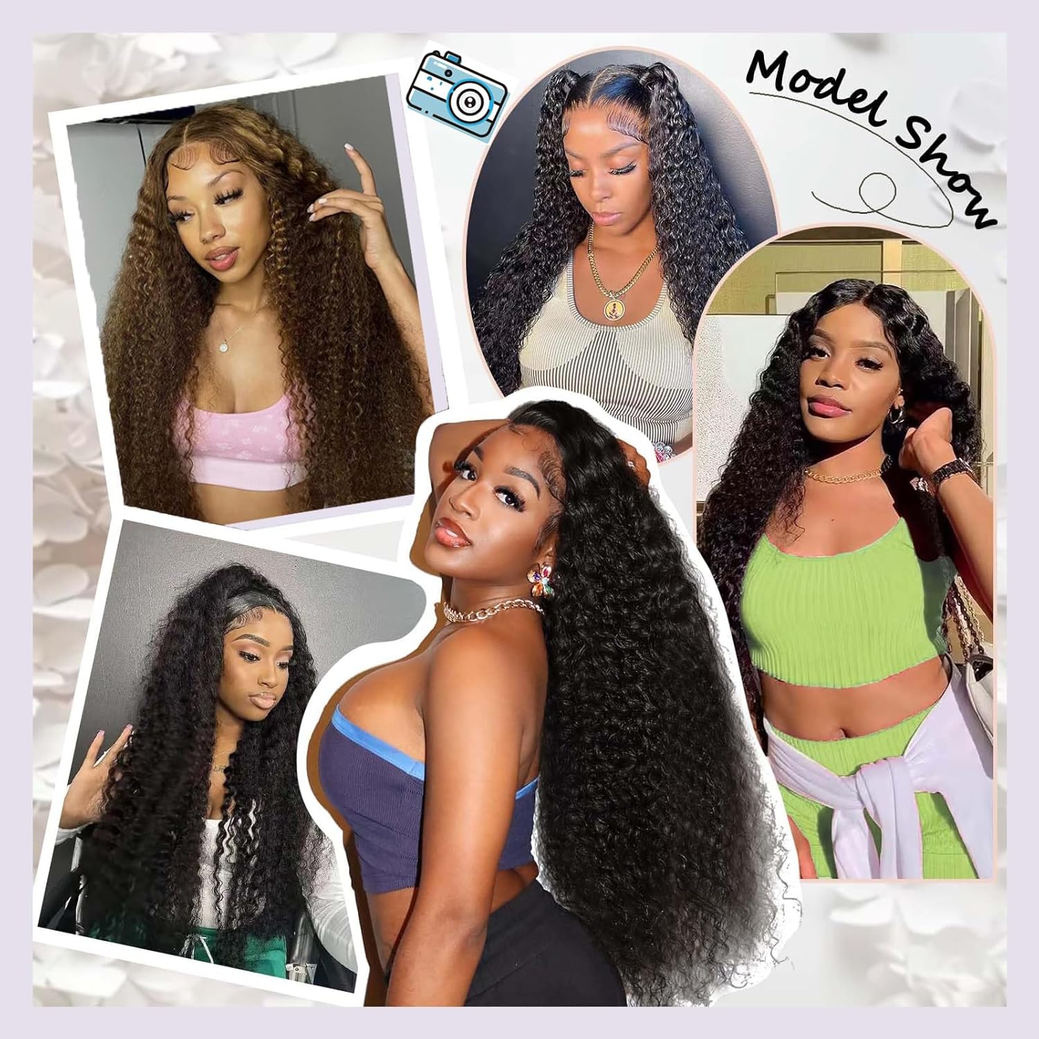 Atikual Brazilian Deep Wave With Closure Hair Deep Curly 3 Bundles With 4x4 Lace Closure 100% Virgin Human Hair
