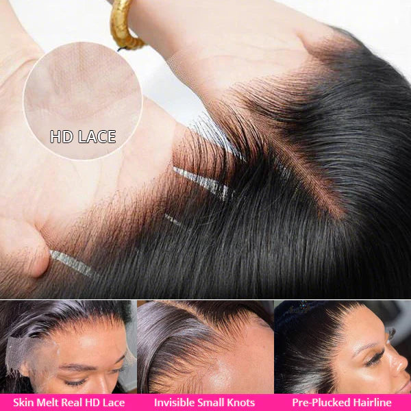 Atikual Deep Wave 13X4 Swise HD Lace Front Wigs Pre Plucked Natural Hairline 100% Human Hair Wig