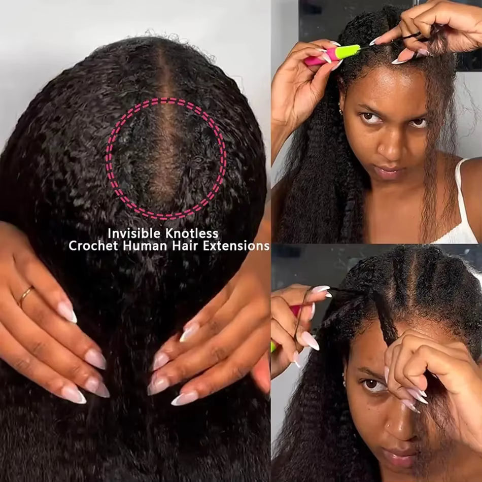Atikual Luxury Deep Wave Crochet Human Hair Natural Melt & Seamless Blend for Black Women