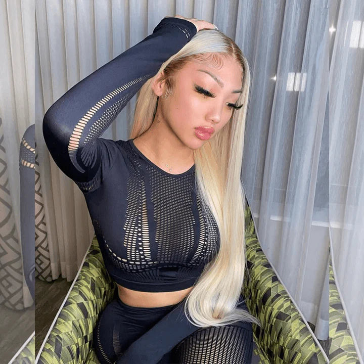 Atikual Professional Pre-Toned 4/613 Ombre Blonde Lace Wig Dark Root 13*4 13*6 Lace Frontal Wigs 100% Human Hair for Black Women Natural Hairline
