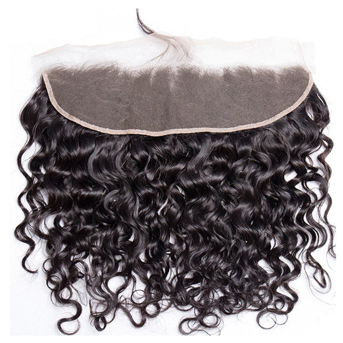 Atikual Water Wave Hair 3 Bundles with 13x4 Lace Frontal 100% Virgin Human Hair No Shedding No Tangle