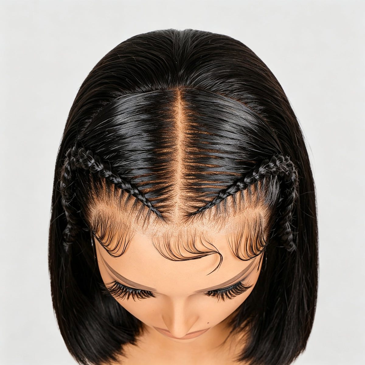 Atikual High Quality Straight 13*4 Lace Frontal Wig For Women Braided Bob Wig With Baby Hair Human Hair Braiding Wigs