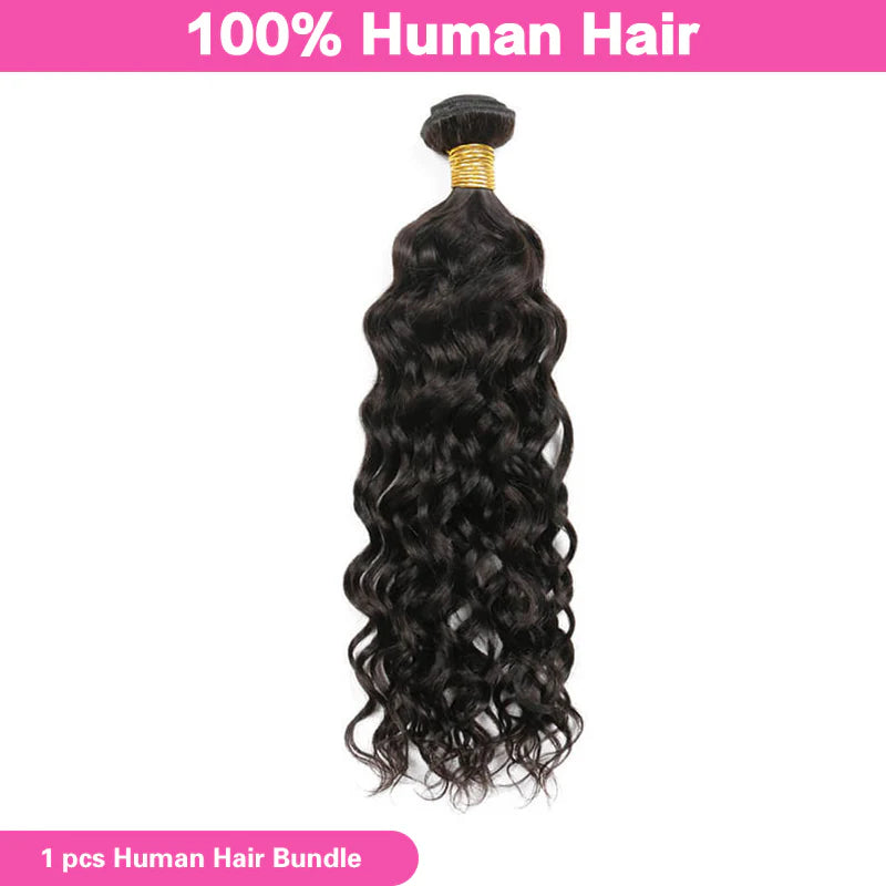 Atikual Water Wave 1 Bundle Hair Weft Natural Black Color Human Hair