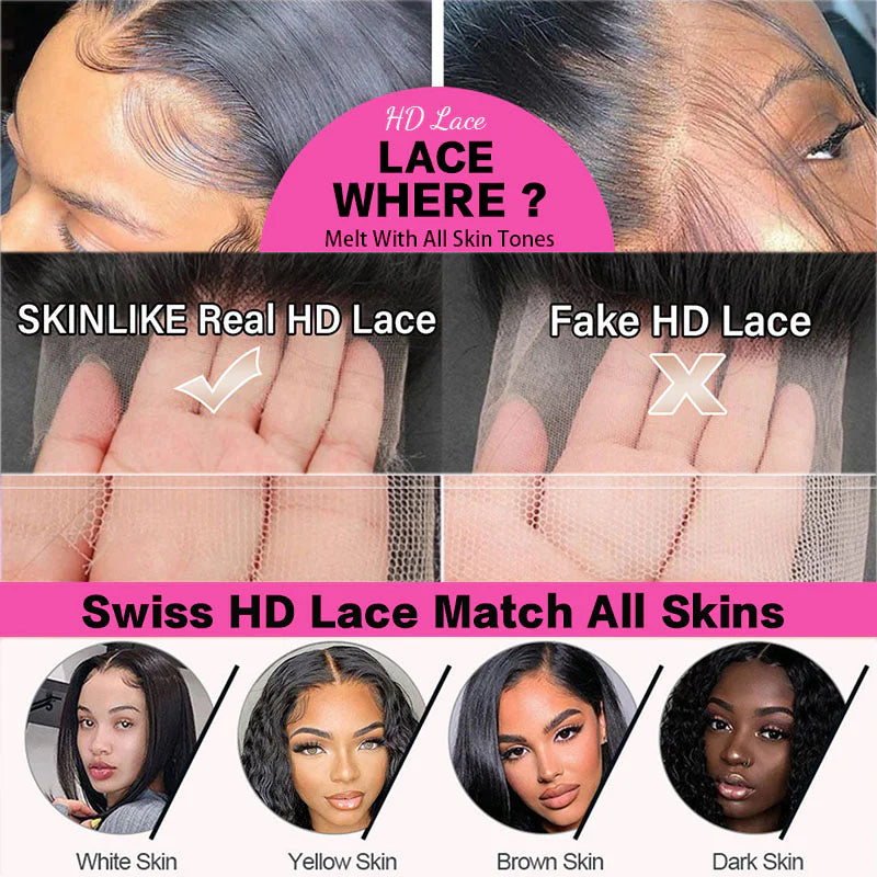 Atikual Water Wave 13x4 Ear to Ear HD Transparent Lace Frontal Human Hair 12A Quality