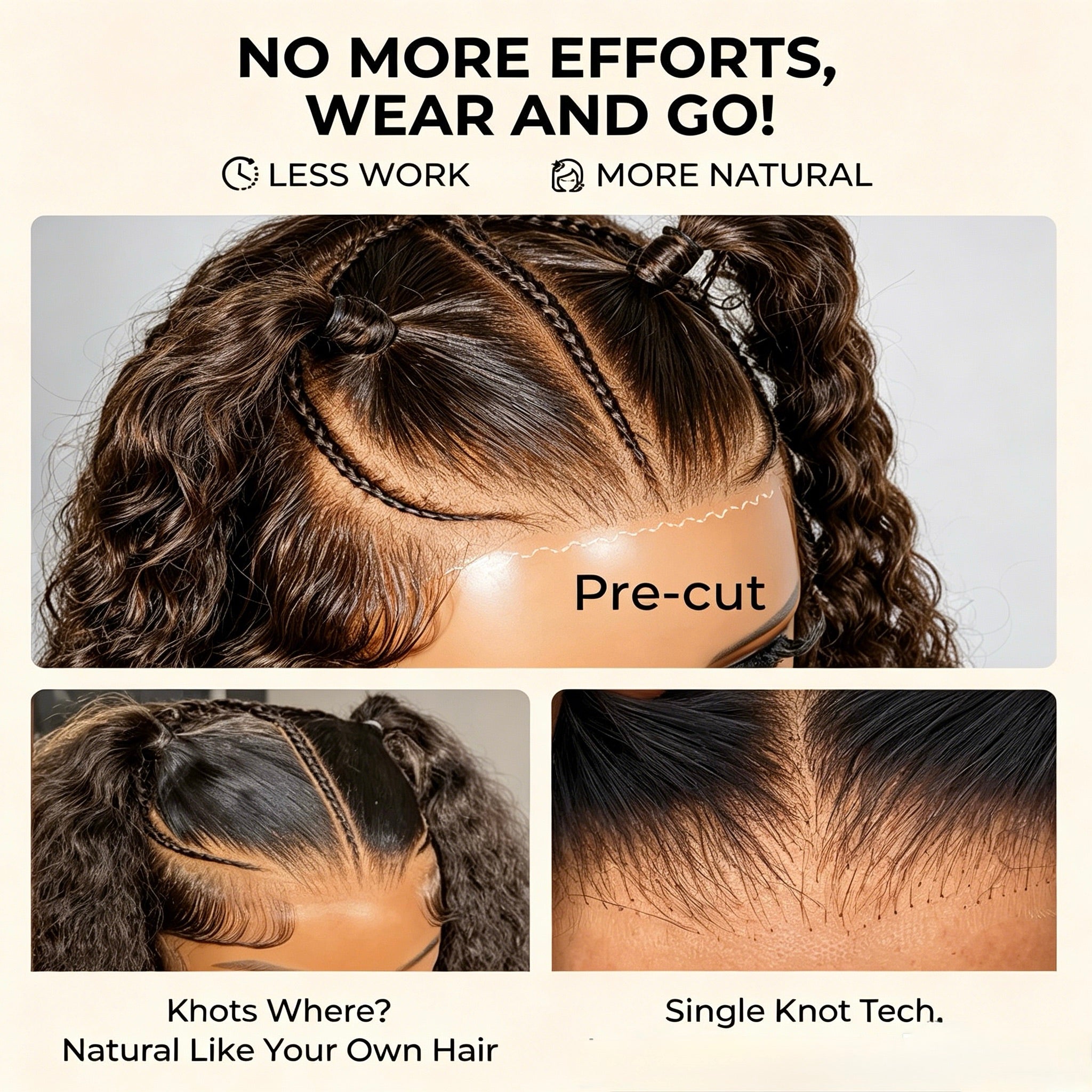 Atikual Glueless #4 Color Deep Wave Stylist Pre-Braided 13x6 Front Wig