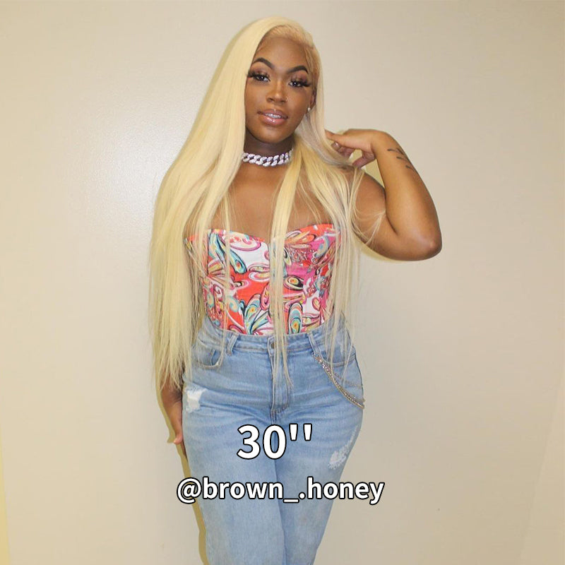 Atikual Blonde 613 Lace Frontal Wig 13x4 13x6 Bone Straight Lace Front Wig Human Hair Wigs Blonde Color Hair For Women