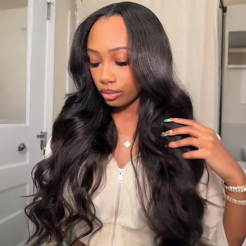Atikual Body Wave Upart Sew In Wig Human Hair Natural Color Upart Wigs For Women 250% Density Glueless wigs