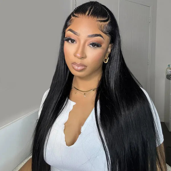 Atikual Pre-Braided Glueless Silky Straight Wig 9×6 Pre Everything Flexi-Fit Cap with Pre-Bleached Knots