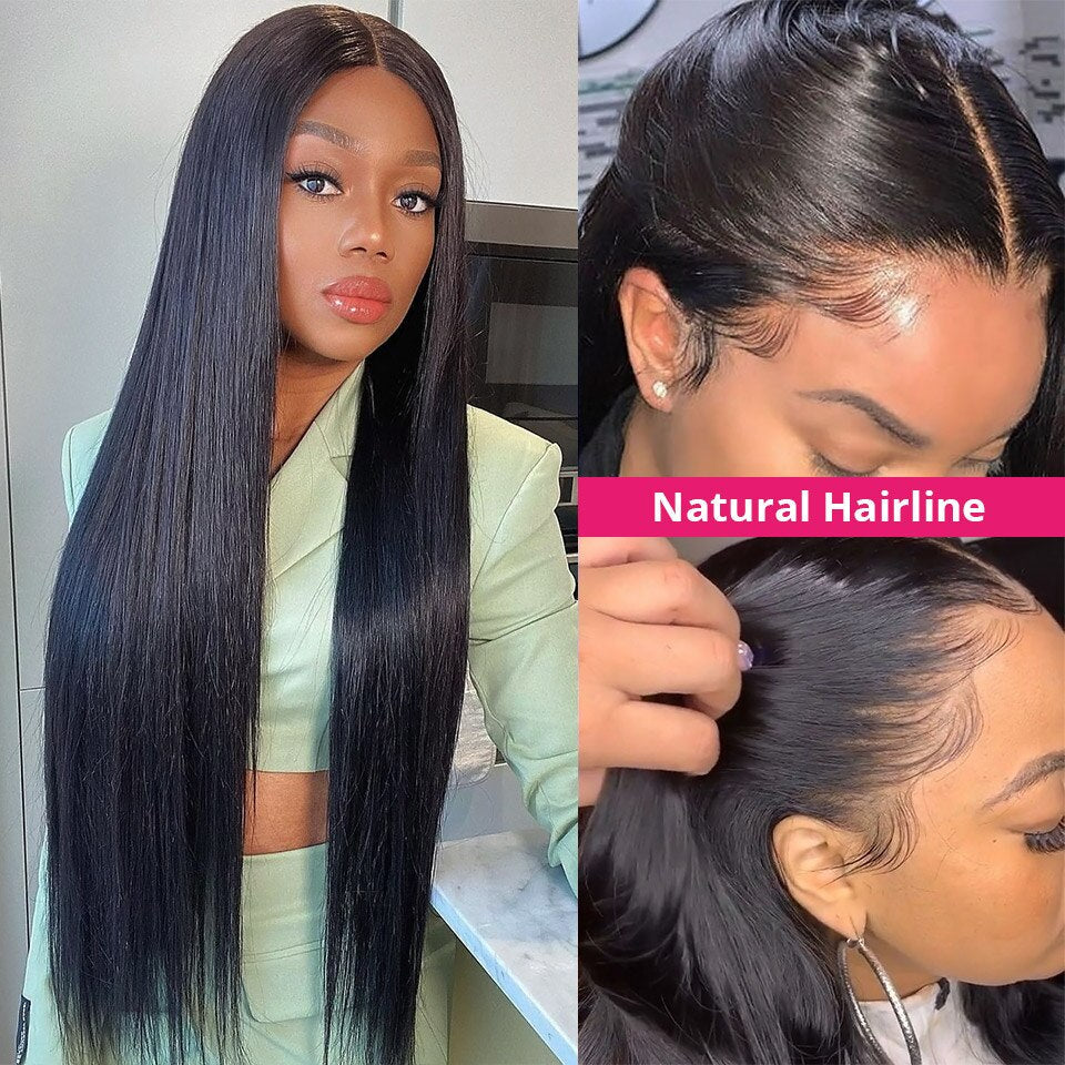 Atikual Sliky Straight Glueless Pre Cut 7X5 HD Lace Wear Go Lace Closure Wigs Human Hair Beginner Friendly