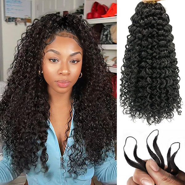 Atikual Lightweight Feather Water Wave Crochet Human Hair with Miracle Knots, Natural Feel & Easy Install