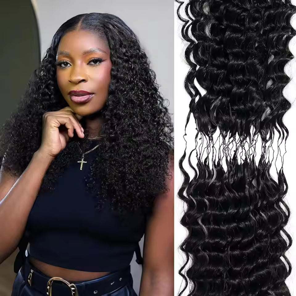 Atikual Lightweight Feather Water Wave Crochet Human Hair with Miracle Knots, Natural Feel & Easy Install